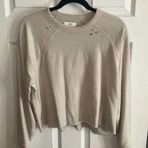 Aerie distressed cropped sweatshirt sz M